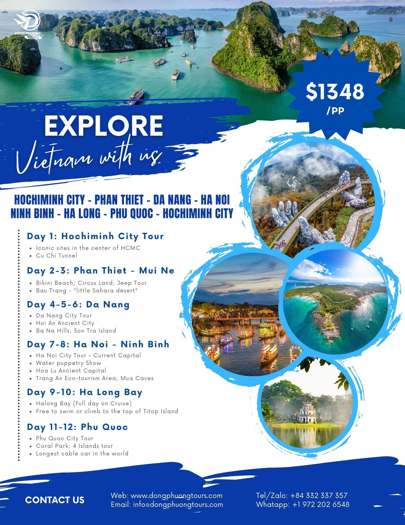 Tour 13N12Đ: HỒ CHÍ MINH – PHAN THIẾT – ĐÀ NẴNG – HÀ NỘI – NINH BÌNH – HẠ LONG – PHÚ QUỐC